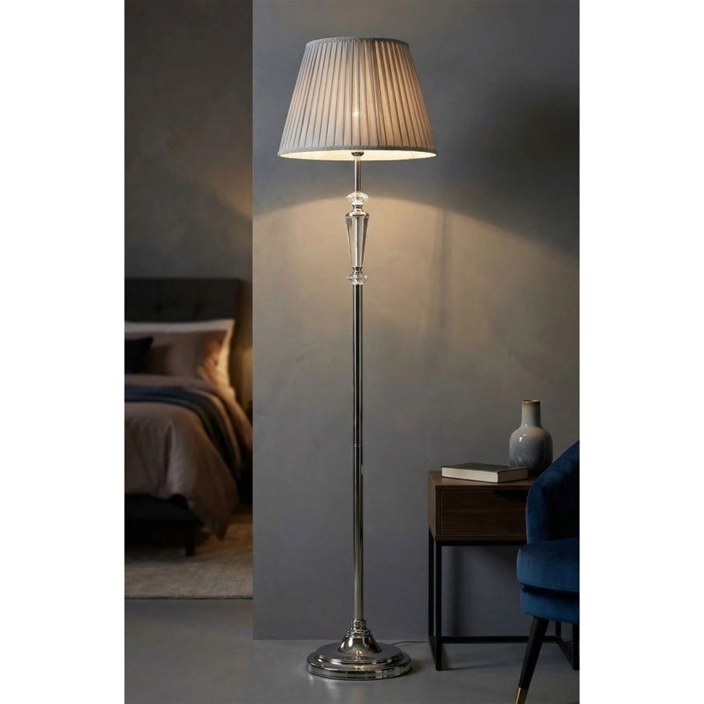 Lampada da Terra VKH213, Argento, Metallo, 40x40x164 cm