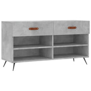 Panca Porta Scarpe | Scarpiera | Mobile per scarpe Grigio Cemento 102x35x55cm Legno Multistrato