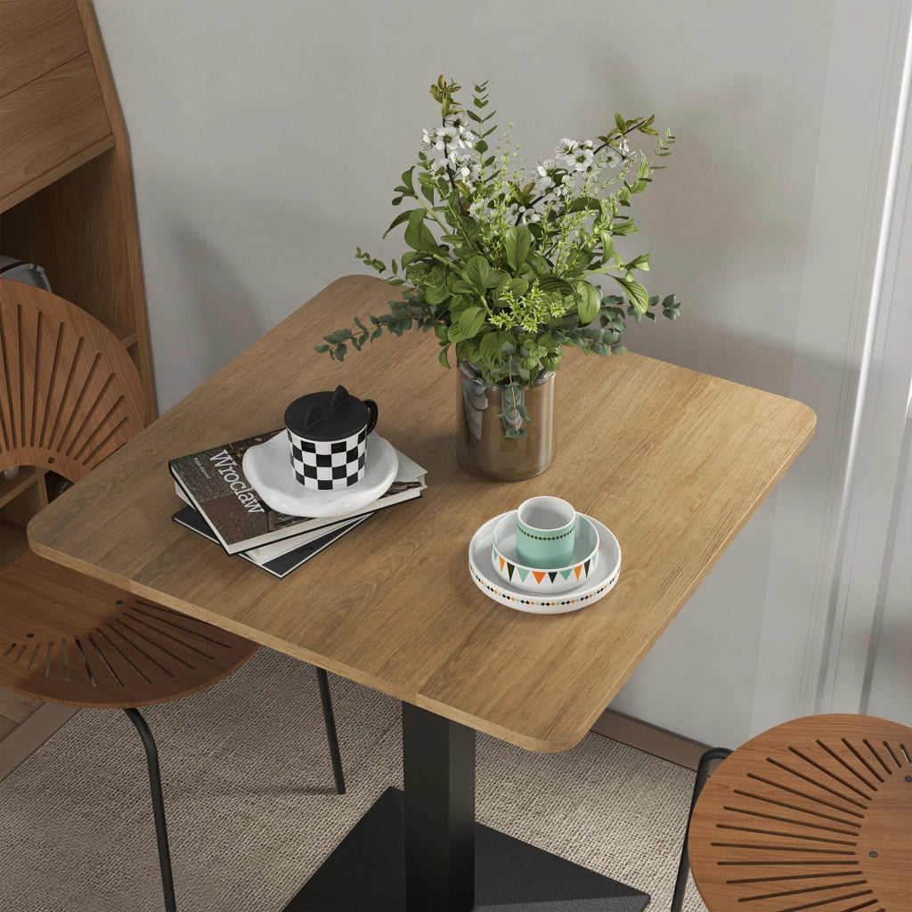 Tavolo da pranzo quadrato ¨C Xylo ¨C 2 persone legno metallo 70x70x75 cm marrone