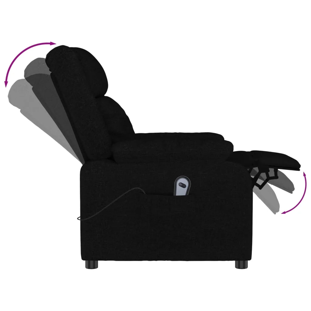 Poltrona | Sedia Relax Elettrica Reclinabile Nera in Tessuto