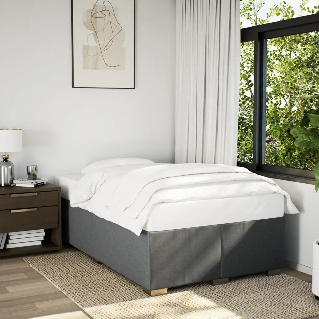 Giroletto a Molle con Materasso Grigio Scuro 120x200 cm Tessuto