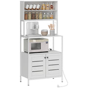 Armadio Dispensa con Ripiani e Ante ¨C Zephmum ¨C Bianco, Legno e Acciaio, 80x42x171
