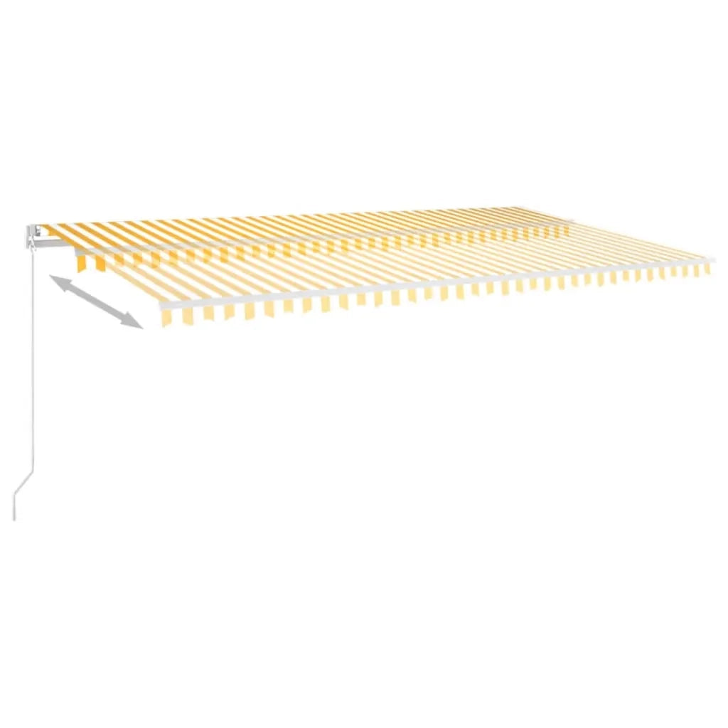 Tenda da Sole Retrattile Manuale 600x350 cm Gialla e Bianca 3069038