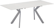 Tavolo da pranzo Trill, Bianco/Grigio, 140 x 90 cm Estensibile, con estrazione sincronizzata per lunghezze del tavolo variabili