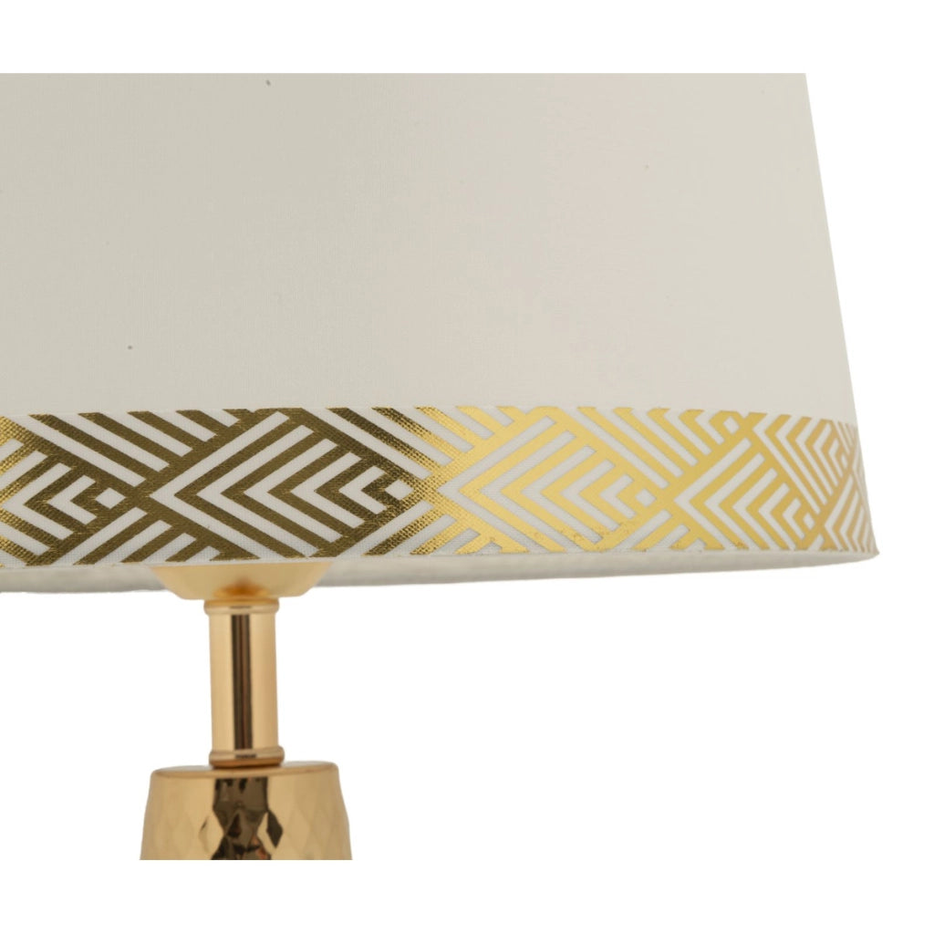 Lampada da Tavolo VKH903, Bianco, Tessuto, 30x30x54 cm
