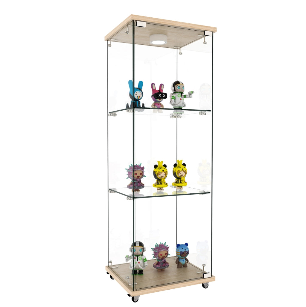 Vetrina in vetro con illuminazione LED e telecomando; design moderno; colore naturale