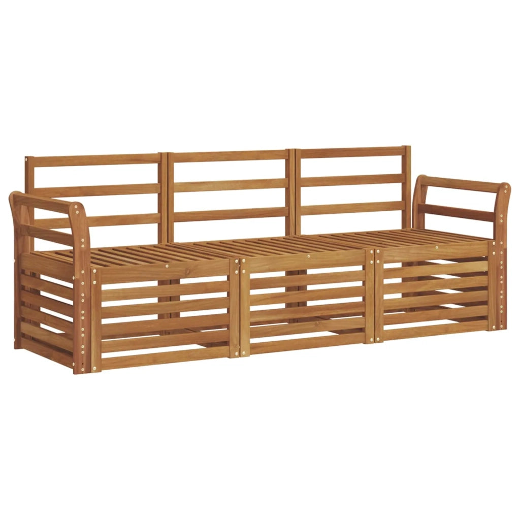 Set divani 3 pcs Naturale Legno di Acacia Massello 3374289