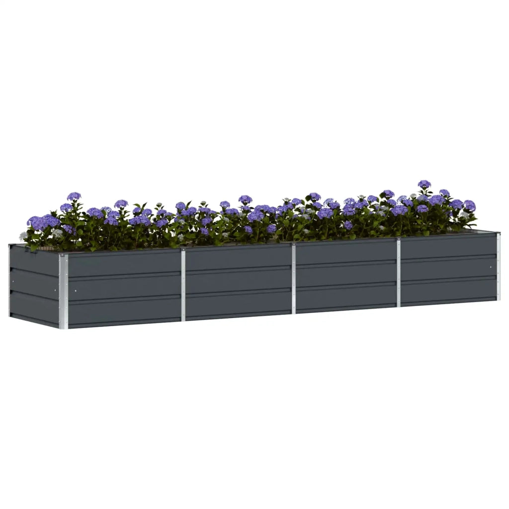 Fioriera Antracite 320 x 80 x 45 cm Acciaio