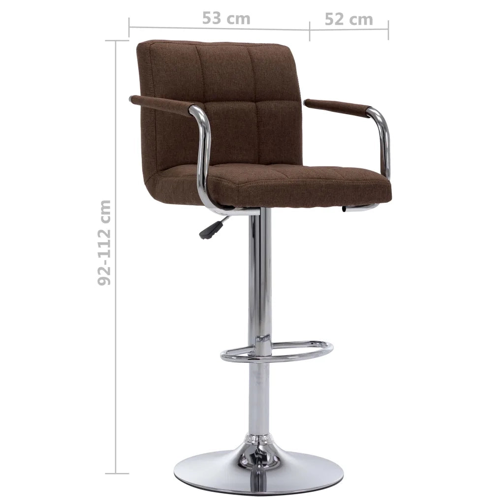 Sedie da Bar 2 pz Marroni in Tessuto cod mxl 55073