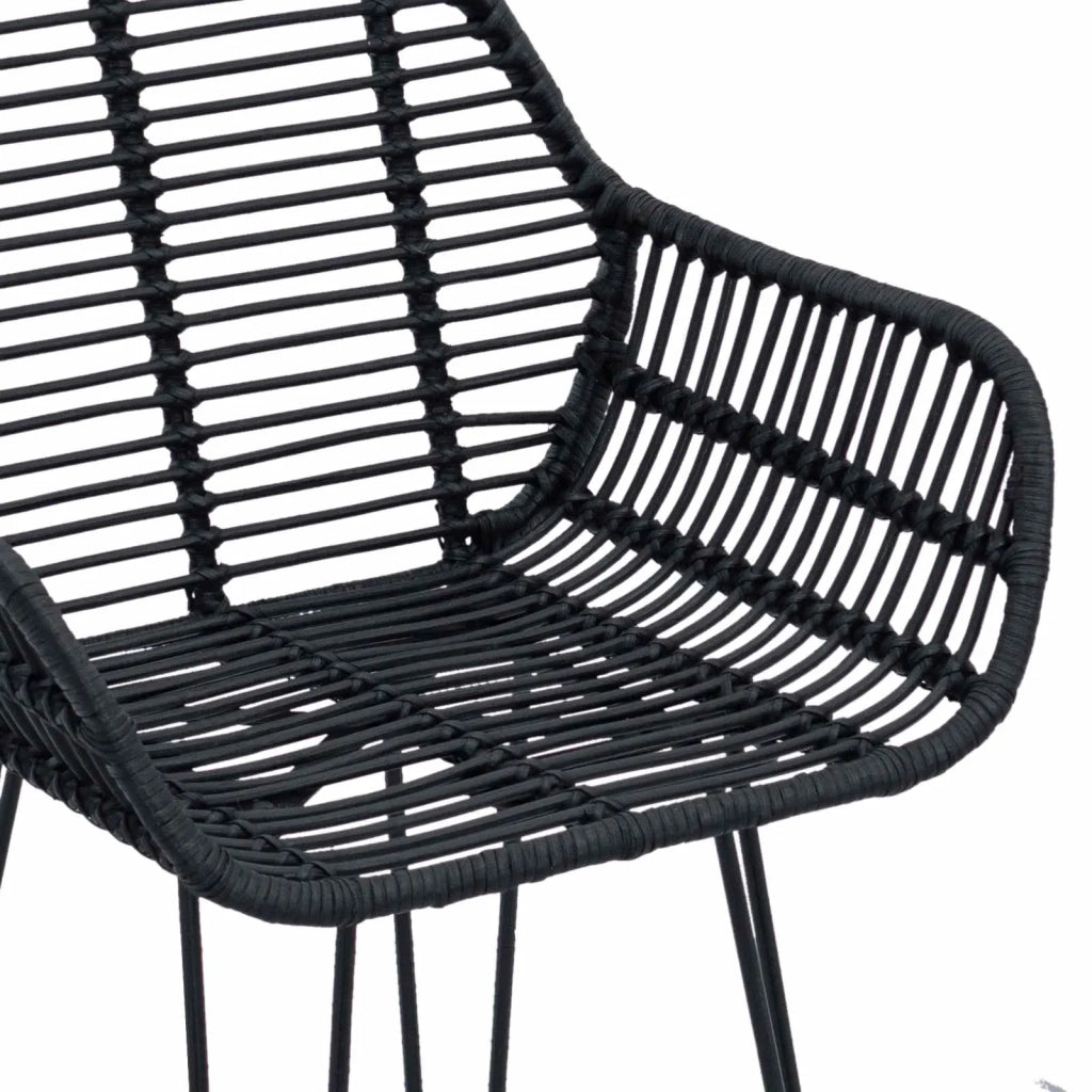 Sedia da Bar 2 pcs 55 x 52 x 105 cm Rattan e Ferro