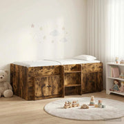 Struttura Letto Loft con Mobile con porta 3 pz Rovere Fumo 3423378