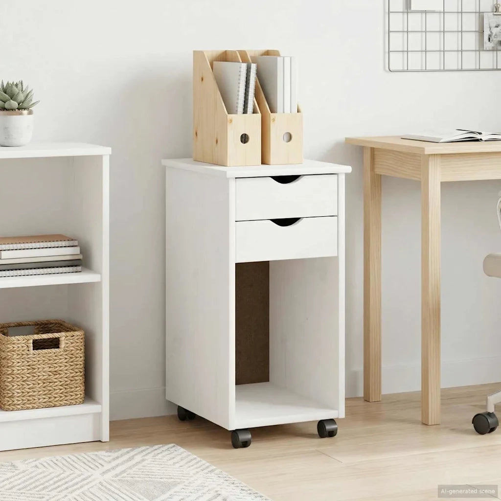 Mobile con Ruote Bianco 34 x 39 x 65,5 cm