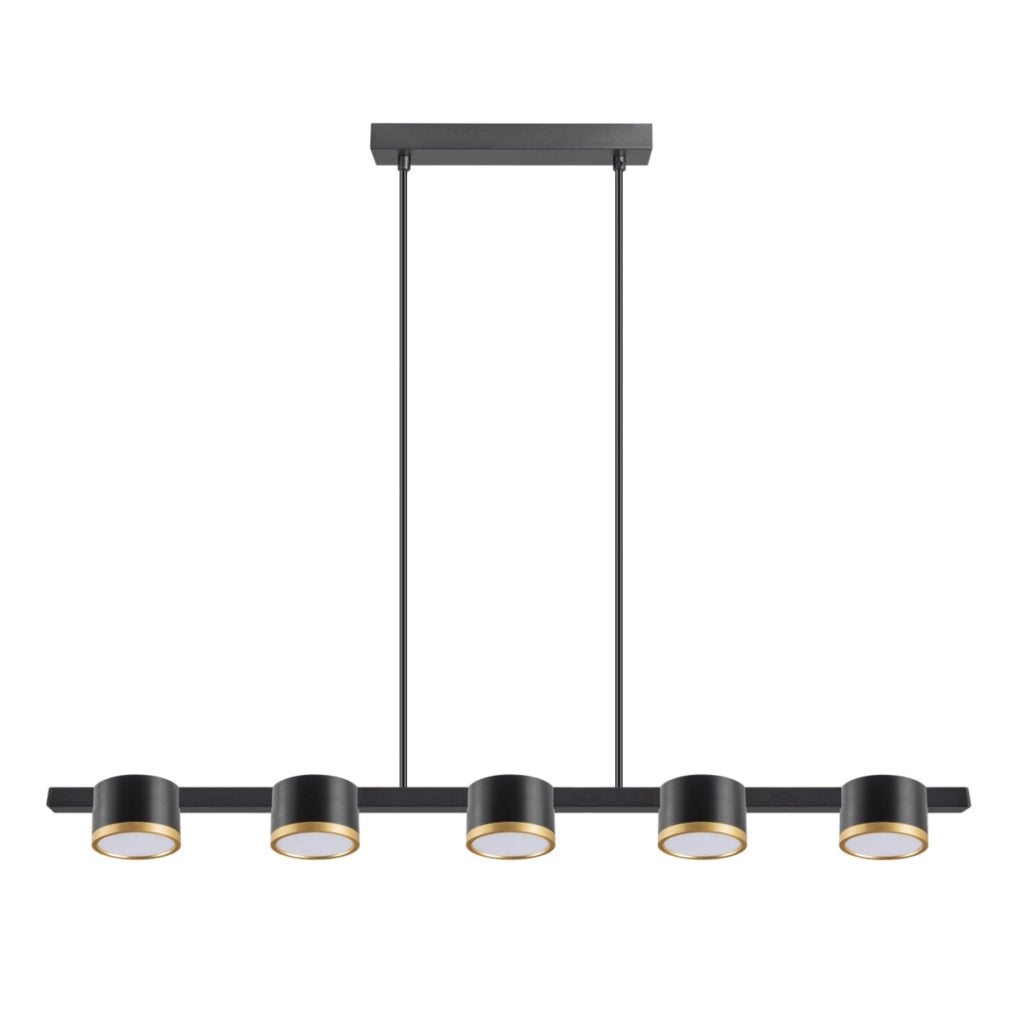 Lampada a sospensione Polux Mirella 5xGX53 nera oro