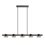 Lampada a sospensione Polux Mirella 5xGX53 nera oro