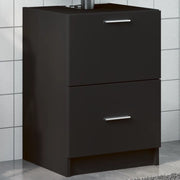 vidaXL Mobile Lavabo Nero 80x33x60 cm in Legno Multistrato