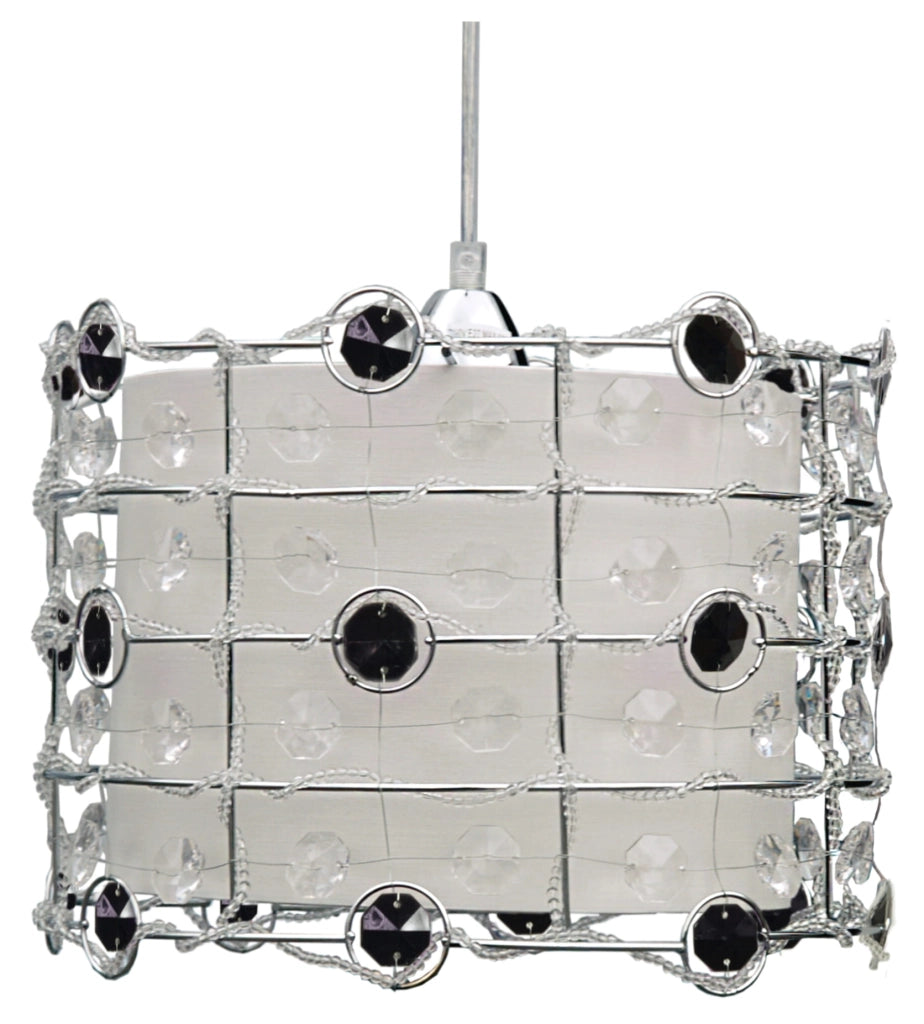 Lampada a sospensione Candellux Seneca cristallo Ø30 nero