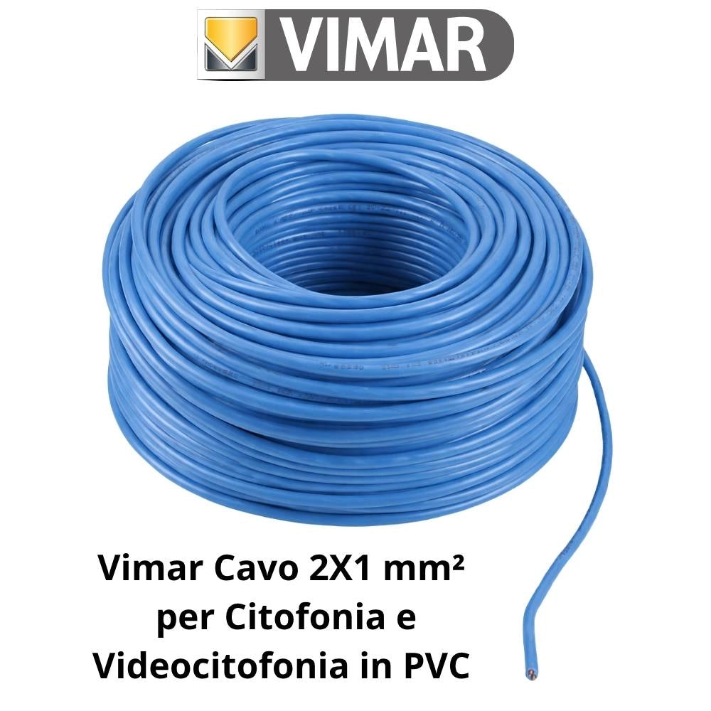 Cavo due fili plus 2x1 mm per videocitofonia interna *** lunghezza metri 100, confezione 1