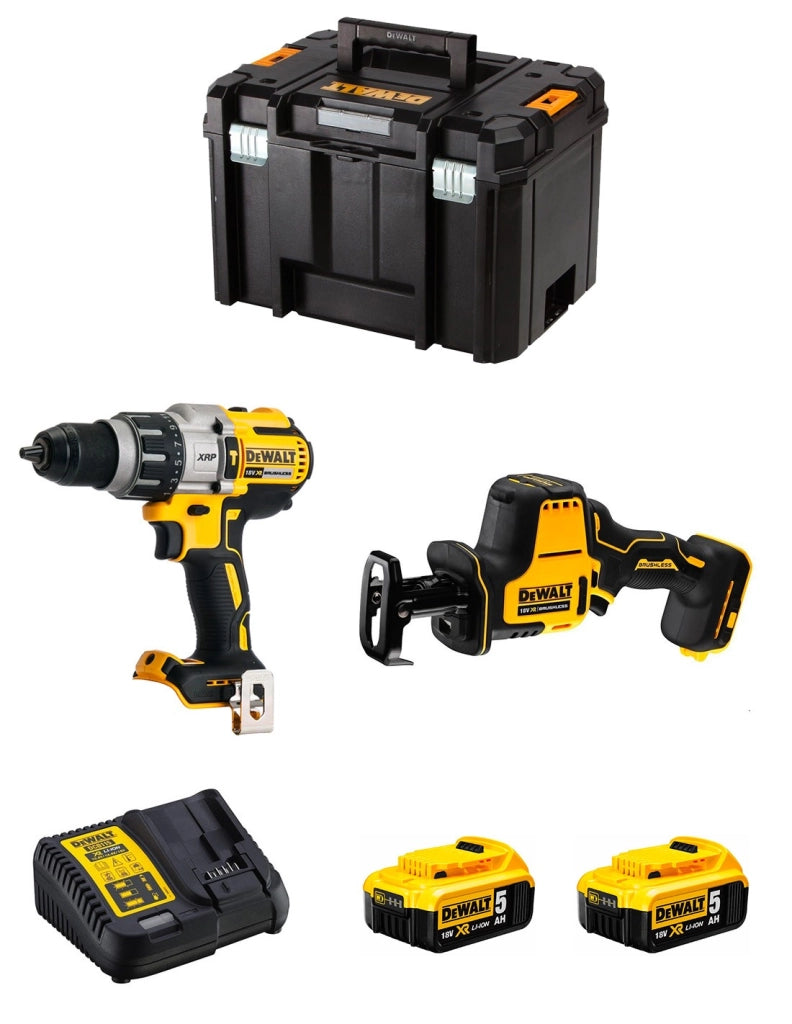 DeWALT Kit DWK217 (DCD996 + DCS369 + 2 x 5,0 Ah + DCB115 + TSTAK VI)