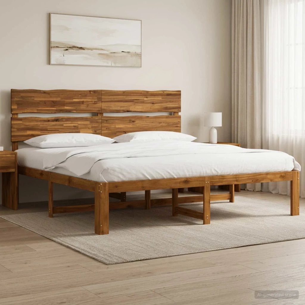 Letto matrimoniale con testiera ROSTOCK Naturale 193 x 203 cm 3405512