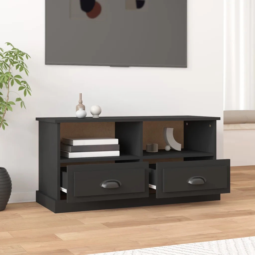 Mobile Porta TV Nero 93x35,5x45 cm in Legno Multistrato 816465