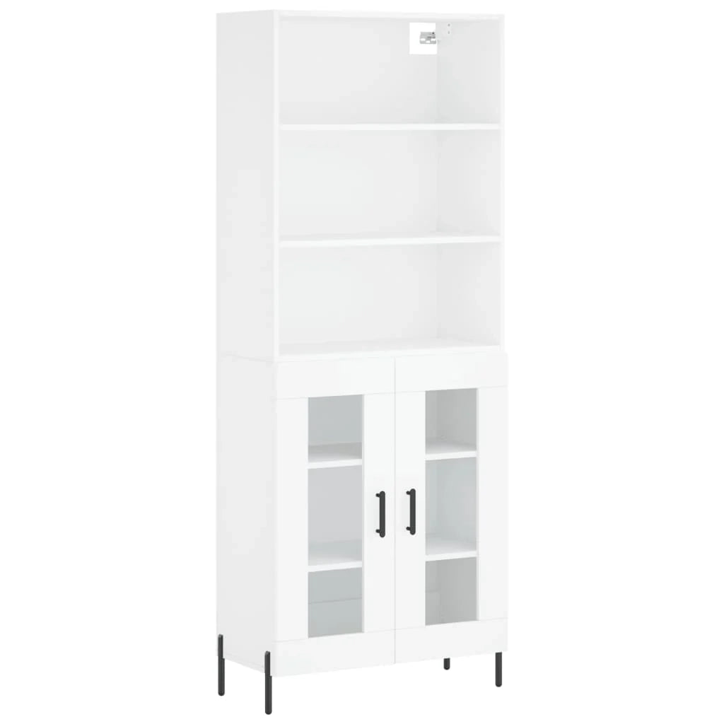 Buffet credenza cassettiera armadio mobile contenitore organizer cucina soggiorno salotto alto 69,5 x 34 x 180 cm legno ingegnerizzato bianco 02_0032737
