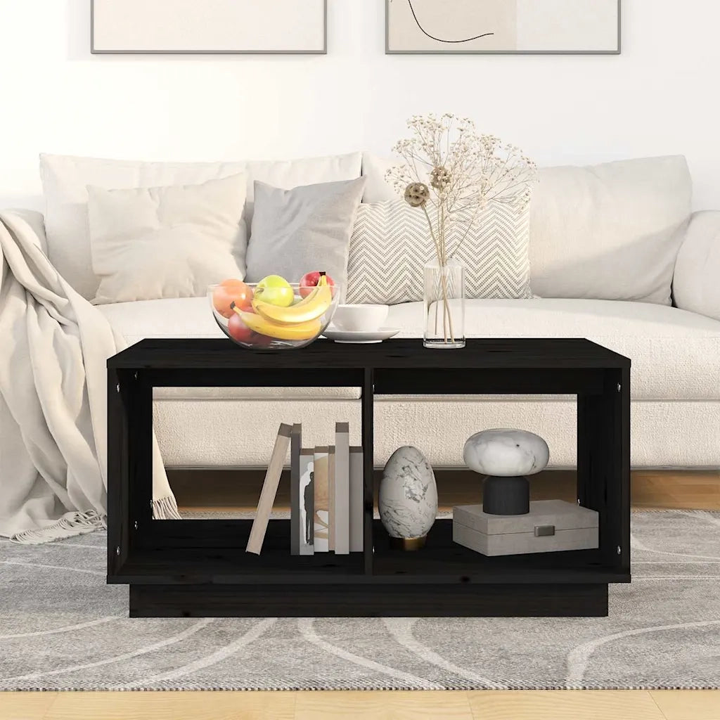 Tavolino da salotto | Tavolino da caff¨¨ | Tavolino da Soggiorno Nero 80x50x40 cm Legno Massello di Pino