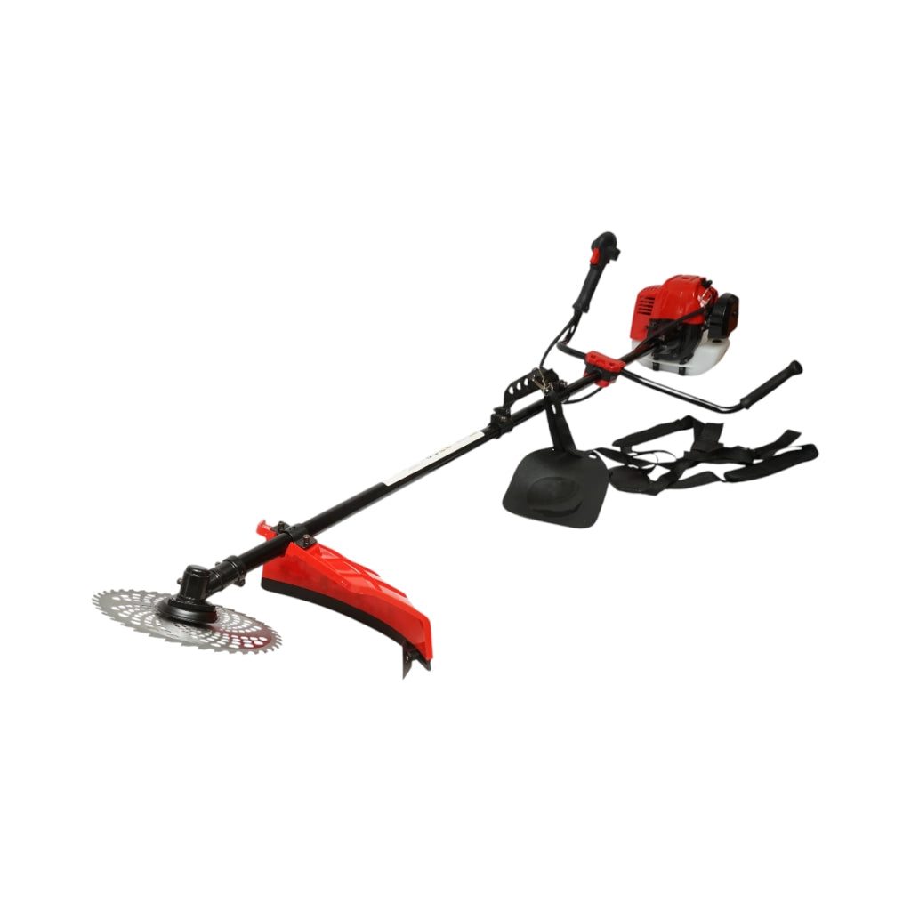 Decespugliatore a benzina professionale Premium da 3 CV, 2T 52 cc, velocità 7500 giri/min, disco 3T/40T, tamburo portafilo, kit accessori incluso THOR