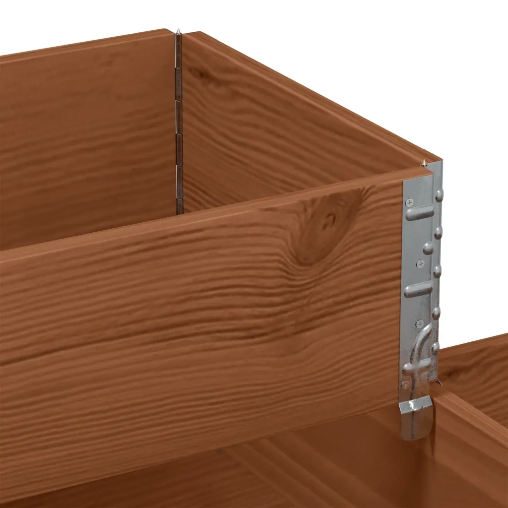 vidaXL Fioriera Rialzata a 3 Livelli Marrone 120x80 cm Legno di Pino