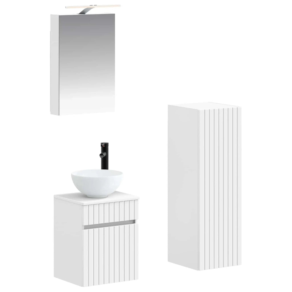 Set di mobili per il bagno 4 pcs Bianco 3407455