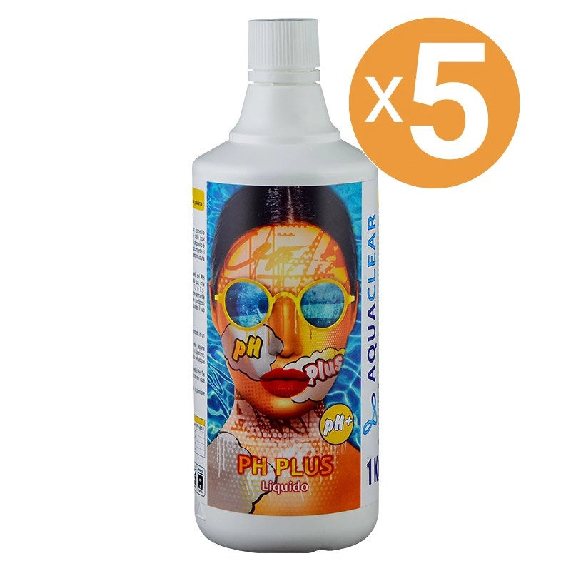 Correttore Ph Plus Liquido Piscina, 5 Confezioni Da 1 Kg
