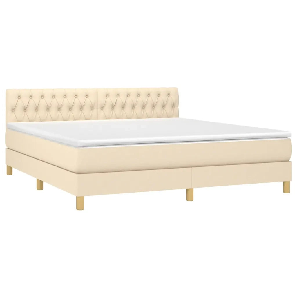 Giroletto a Molle con Materasso Crema 180x200 cm in Tessuto 3140878