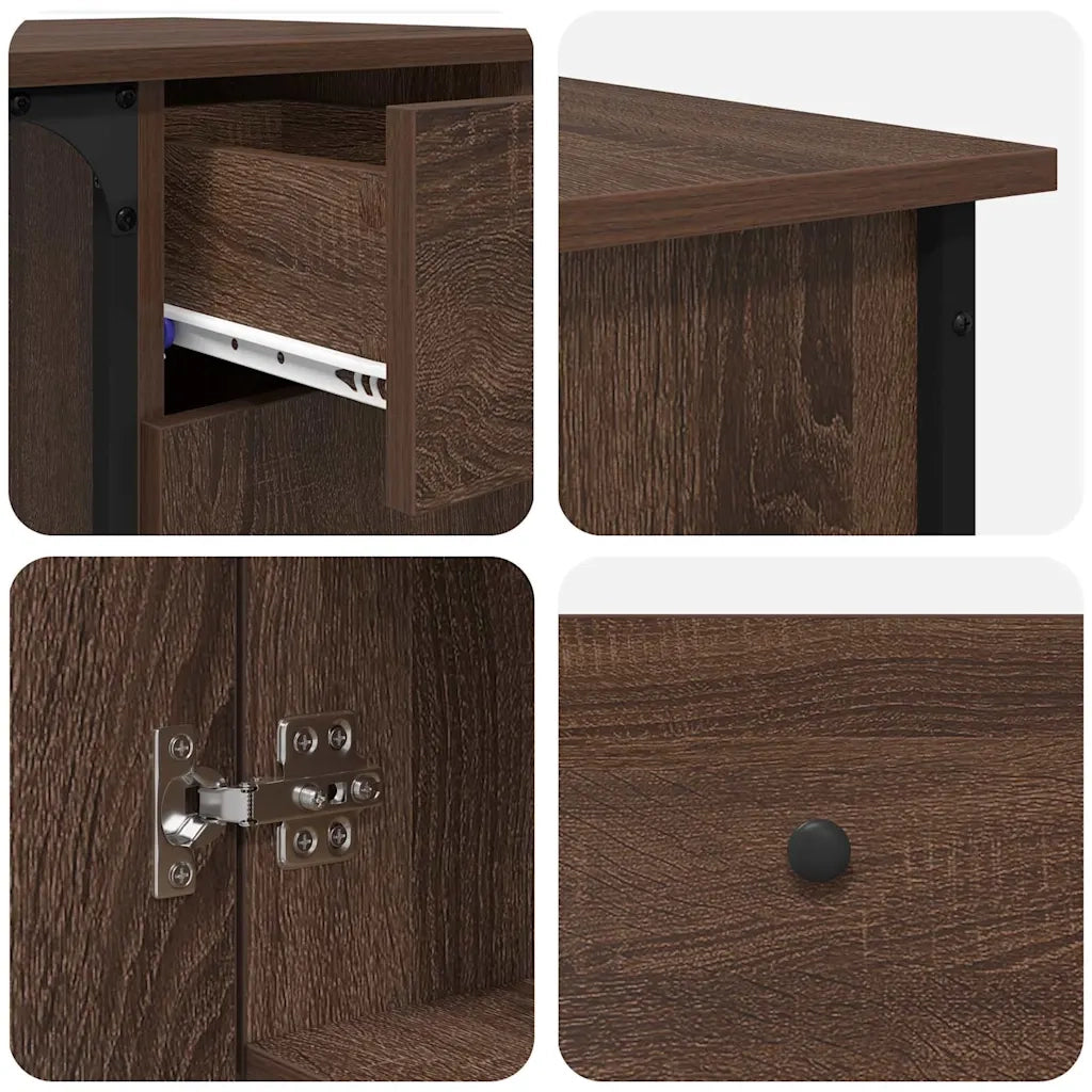 Scrivania Rovere Marrone 141x141x75 cm in Legno Multistrato 837601