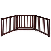 Cancelletto pieghevole per cani 206 x 61 x 1,8 cm design regolabile con cancelletto girevole legno di pino marrone 20_0019172