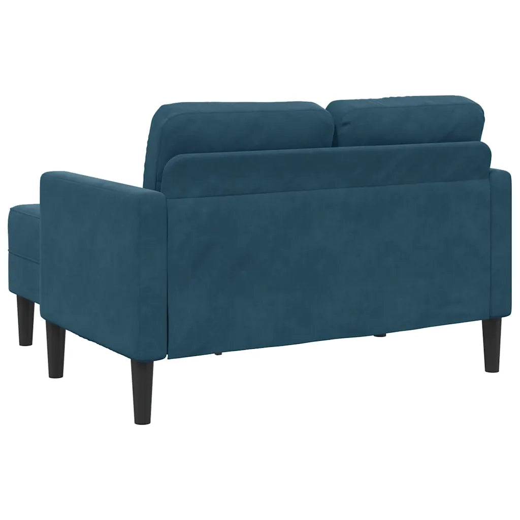 vidaXL Divano 2 Posti con Chaise longue a L Blu 125 cm in Velluto