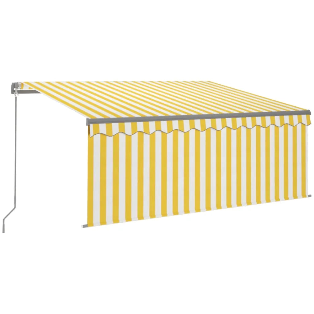 Tenda Sole Retrattile Manuale con Parasole 3x2,5m Gialla Bianca 3069378