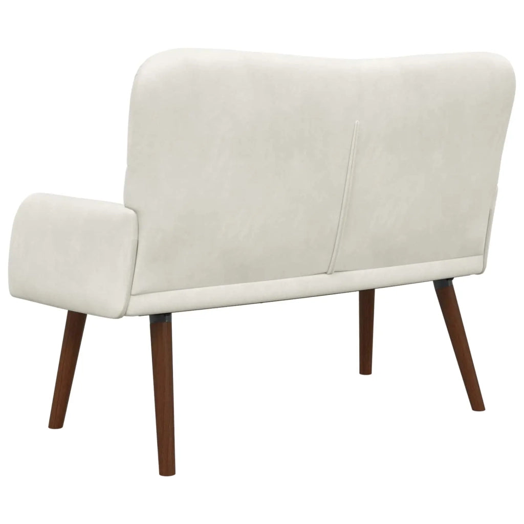 Sofa a Due Posti Crema 115 x 61 x 87 cm Velluto