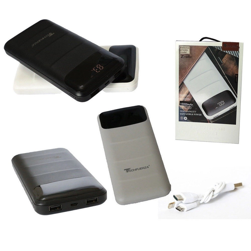 Trade Shop - Batteria Esterna Power Bank 15000mah Led Caricabatterie Usb 5v 2.1a Type C -