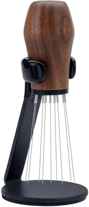 Strumento di distribuzione WDT con tecnologia V3 standard, tecnologia di distribuzione Weiss, macchina per cappuccino a 9 lame, impugnatura in noce americano