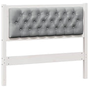Testiera | Testata Bianco e grigio chiaro 100 cm Legno di pino massello