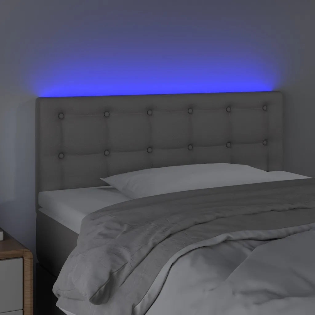 Testiera-Testata Decorativa Grigio a LED 90x5x78/88 cm in Similpelle 856476