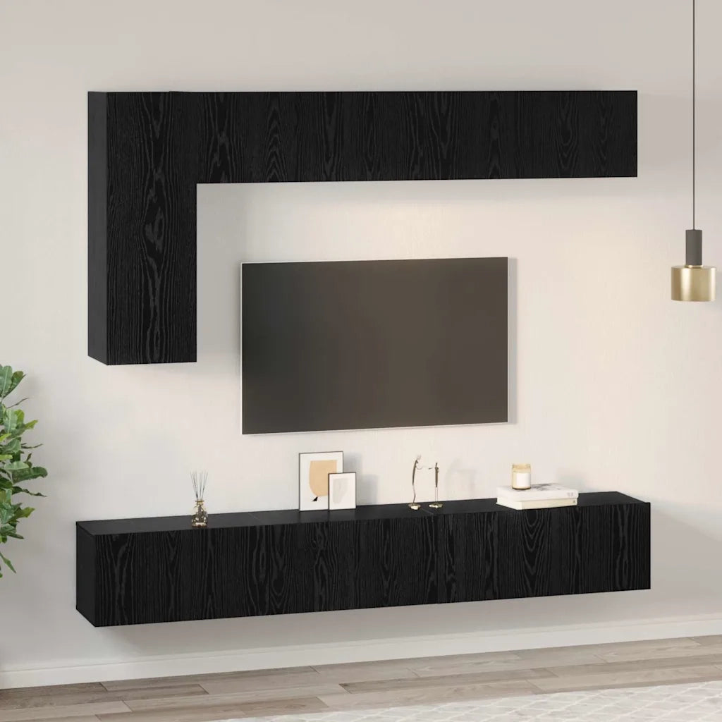 Set mobile TV 6 pcs Rovere Nero Legno multistrato 3393247