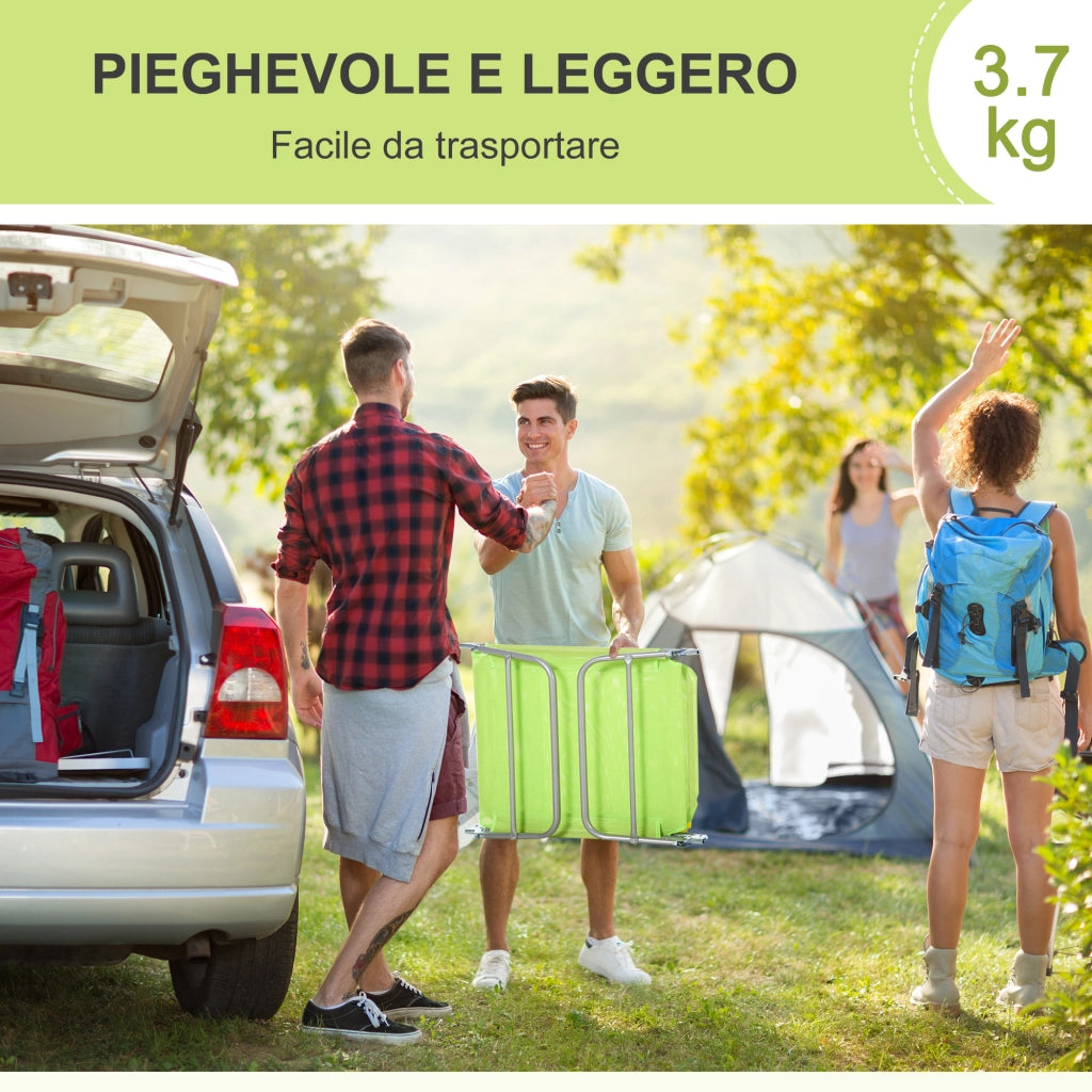 Easycomfort Lettino Prendisole Pieghevole con Schienale Reclinabile e Cuscino, 182x56x24.5cm