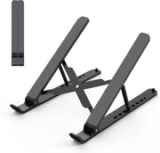 Supporto Portatile per Laptop – Altezza Regolabile per Notebook – Supporto per Laptop con Ventilazione per Laptops da 10 a 15,6 Pollici – ABS + Silicone – Nero