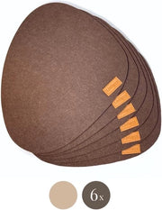 Sostegni per tavolo - design moderno - set da 6 - marrone - vetroresina riciclata - 39x32 cm