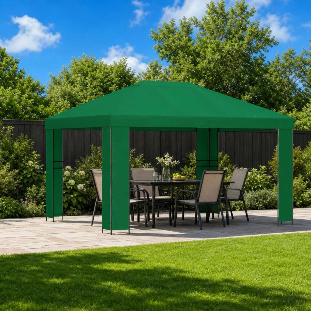 Gazebo 4 × 3 m Verde Poliestere e Acciaio 190 gsm 900377