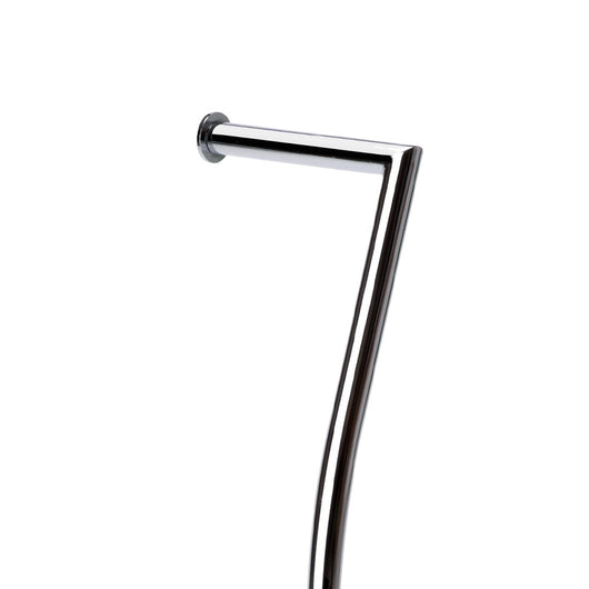 Piantana wc in metallo cromato con base in vetro
