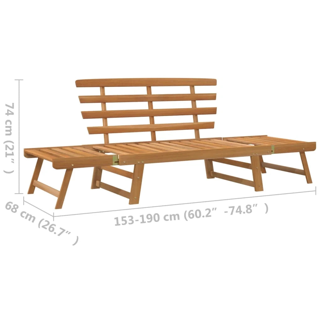 Panca da giardino 2 in 1 mobili da esterno per patio terrazza 190 cm legno massello di acacia 02_0011295