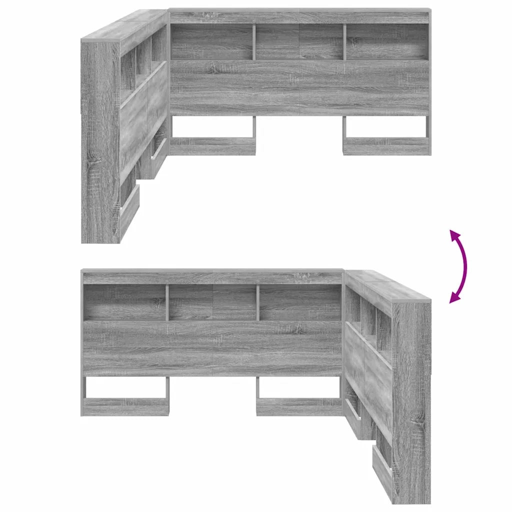 vidaXL Testata contenitore Grigio sonoma 160 cm Legno multistrato