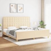 Giroletto senza Materasso-Struttura Letto Crema 200x200 cm in Tessuto 633515