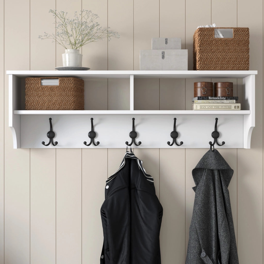 Appendiabiti in legno "Pino" - 120 x 22 x 37 cm - Bianco